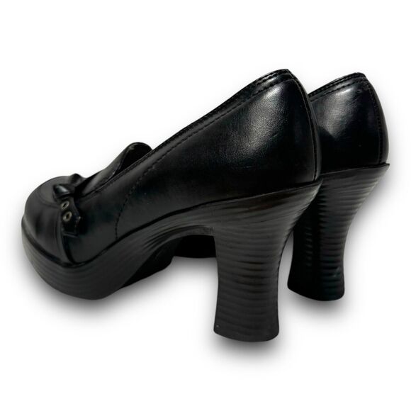 Vintage Y2K LEI Onyx Vegan Leather Chunky Platform Mary Jane Heels Size 7.5 US - Picture 7 of 10